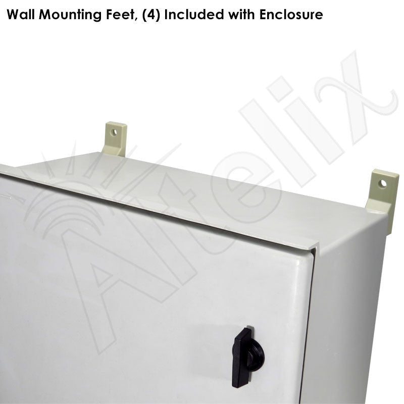 Altelix 32x24x12 19" Wide 4U Vertical Rack Vented Fiberglass Weatherproof NEMA Enclosure with Dual Cooling Fans, 120 VAC Outlets & Power Cord- 85°F Turn-On - Nema Supply