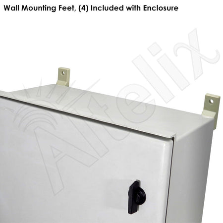 Altelix 32x24x12 19" Wide 4U Vertical Rack Vented Fiberglass Weatherproof NEMA Enclosure with Dual Cooling Fans, 120 VAC Outlets & Power Cord- 85°F Turn-On - Nema Supply