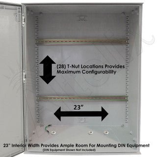 Altelix 32x24x12 Industrial DIN Rail Enclosure Fiberglass NEMA 3X IP65 - Nema Supply