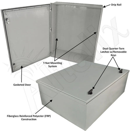 Altelix 32x24x12 NEMA 4X Fiberglass Weatherproof Enclosure - Nema Supply