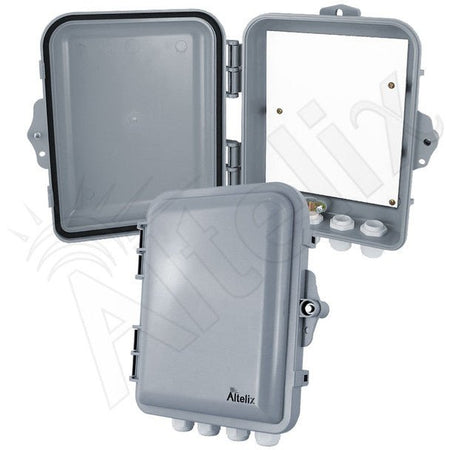 Altelix 9x8x3 IP66 NEMA 4X PC+ABS Indoor / Outdoor RF Transparent WiFi Access Point Enclosure with PVC Non - Metallic Equipment Mounting Plate - Nema Supply