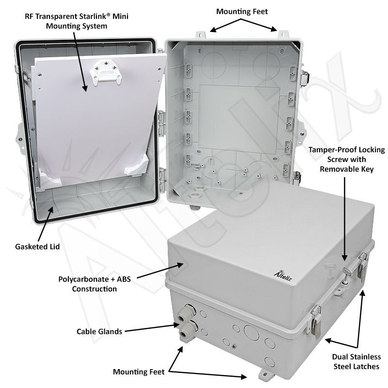 Altelix Aimable Weatherproof Starlink® Mini NEMA 4X Directional Enclosure - Nema Supply