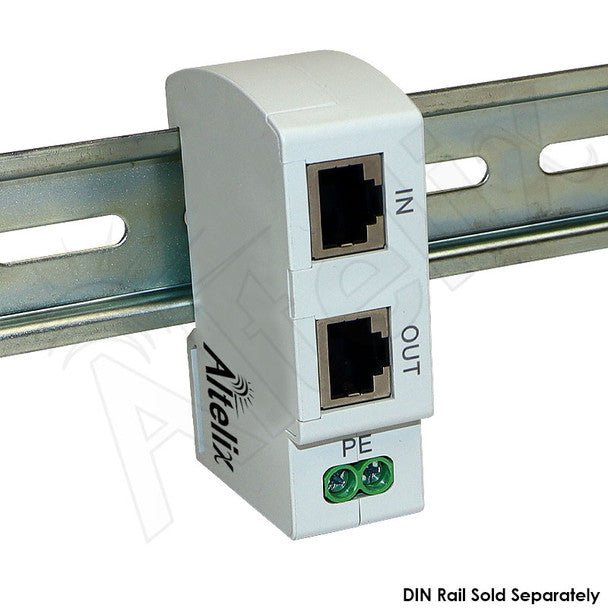 Altelix DIN Rail Mount Gigabit Ethernet PoE Surge Protector - Nema Supply