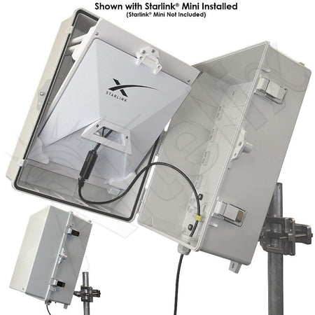 Altelix PoE Powered Aimable Weatherproof Starlink® Mini NEMA 4X Directional Enclosure - Nema Supply