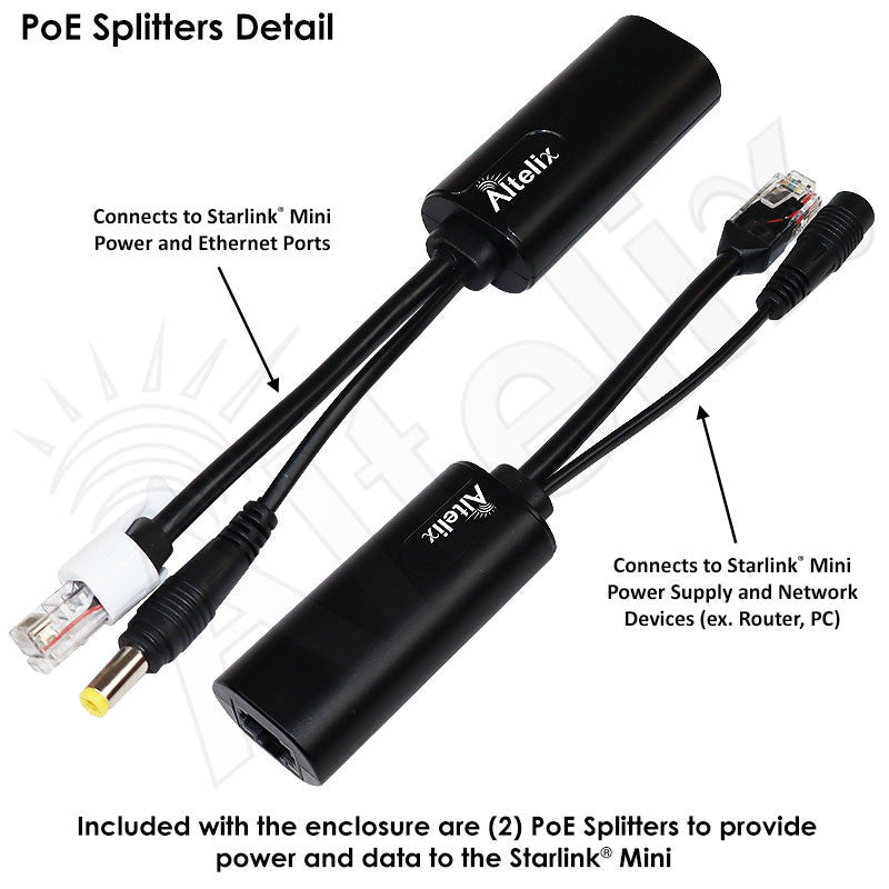 Altelix PoE Powered Aimable Weatherproof Starlink® Mini NEMA 4X Directional Enclosure - Nema Supply