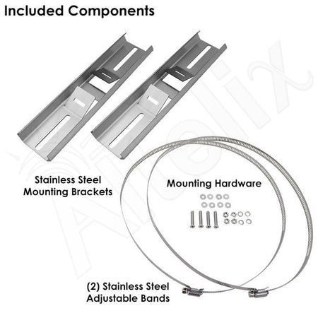 Altelix Stainless Steel Universal Pole Mount Kit with Adjustable Bands for Enclosures 4 to 8 Inches Wide - Nema Supply