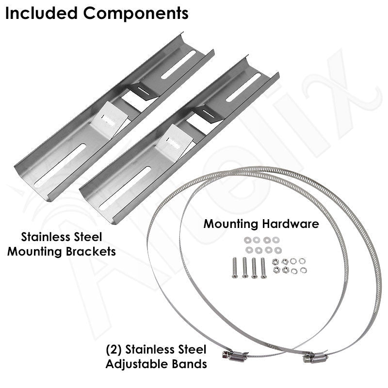 Altelix Stainless Steel Universal Pole Mount Kit with Adjustable Bands for Enclosures 5 to 10 Inches Wide - Nema Supply