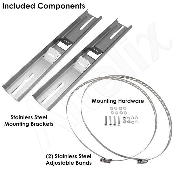 Altelix Stainless Steel Universal Pole Mount Kit with Adjustable Bands for Enclosures 7 to 12 Inches Wide - Nema Supply