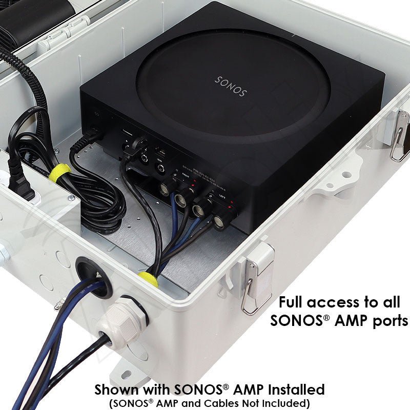 Altelix Weatherproof Enclosure for SONOS® AMP with 120 VAC Outlets, Cooling Fan with Programmable Temperature Controller and Power Cord - Nema Supply