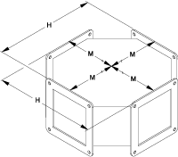 Hammond 1487 Cross fittings — Painted Steel; manufacturer representative illustration