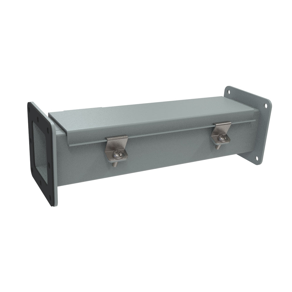 Hammond 1487 2.5 x 2.5 in painted steel pull-through wireway; representative straight section