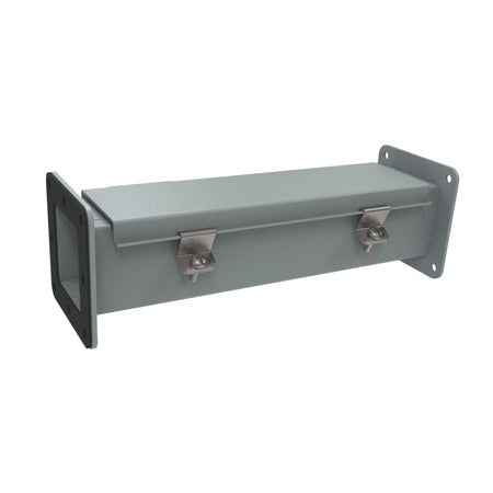 Hammond 1487 2.5 x 2.5 in painted steel pull-through wireway; representative straight section