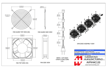 Hammond AVFK Quiet Fan Kits - Nema Supply