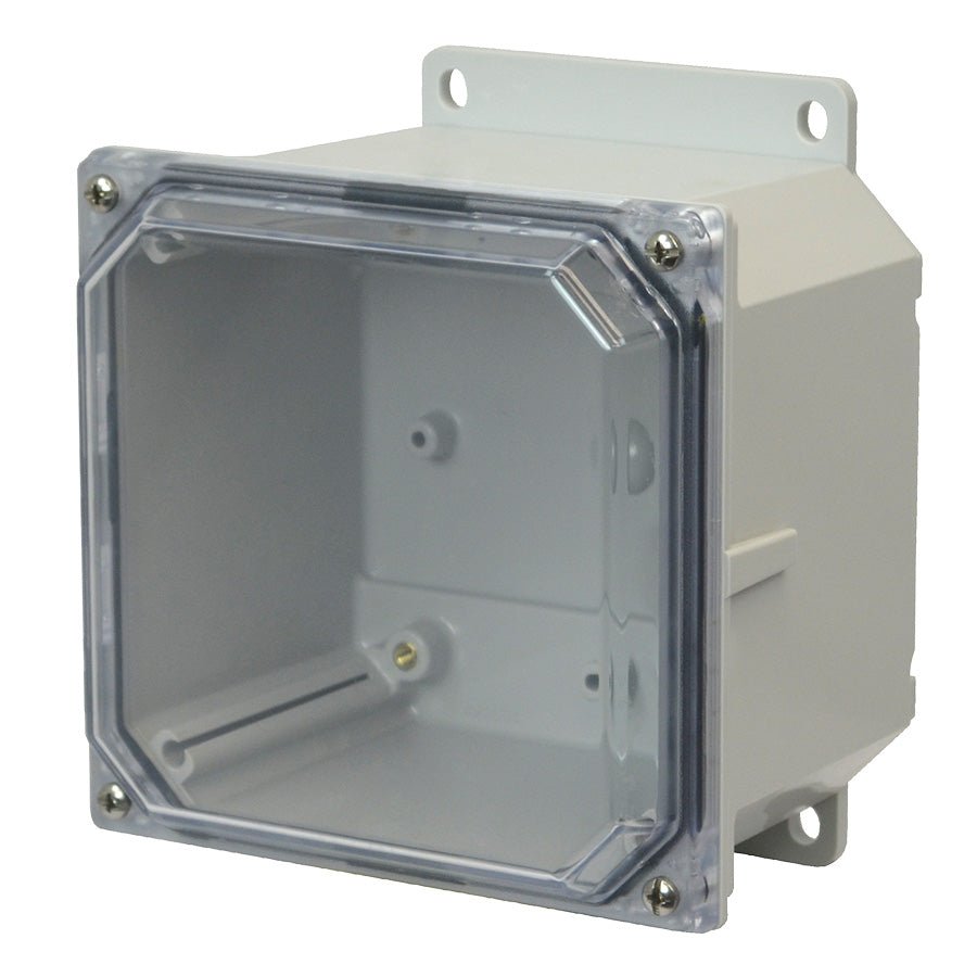 Hammond PCJ Polycarbonate Screw Cover Enclosure – Clear Cover, Flanges - Nema Supply