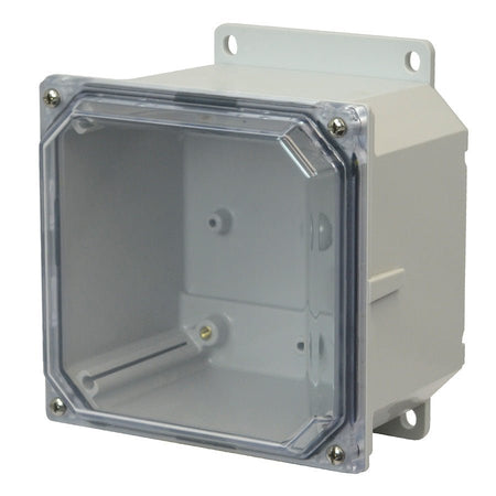 Hammond PCJ Polycarbonate Screw Cover Enclosure – Clear Cover, Flanges - Nema Supply