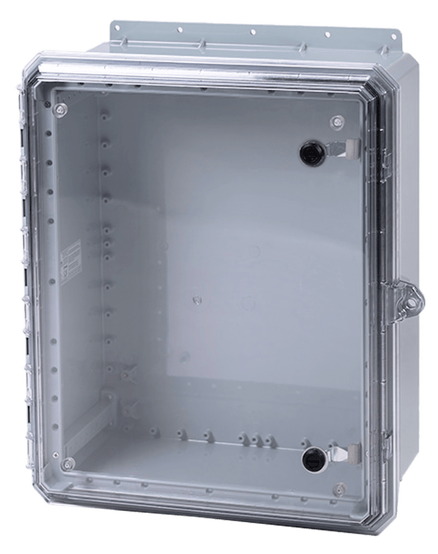 Integra Genesis Series Polycarbonate Enclosure with Hinge, Pad lockable hasp, Two Quarter - Turn Latches, and Clear Cover - Nema Supply