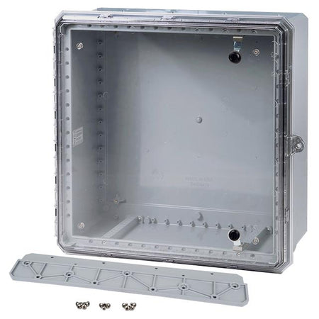Integra Genesis Series Polycarbonate Enclosure with Hinge, Pad lockable hasp, Two Quarter - Turn Latches, and Clear Cover - Nema Supply