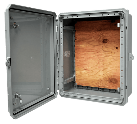 Integra Genesis Series Polycarbonate Enclosure with Hinge, Pad lockable hasp, Two Quarter - Turn Latches, and Opaque Cover - Nema Supply