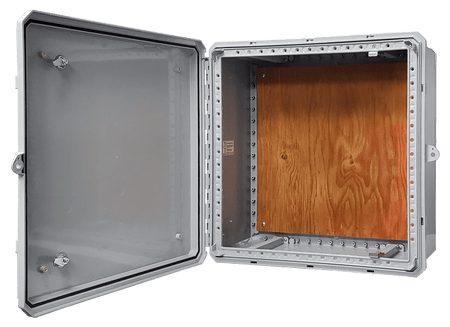 Integra Genesis Series Polycarbonate Enclosure with Hinge, Pad lockable hasp, Two Quarter - Turn Latches, and Opaque Cover - Nema Supply