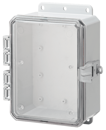 Integra Impact Series Polycarbonate Enclosure With Non - Metallic Locking Latch, Clear Cover, and Integrated Mounting Flange - Nema Supply