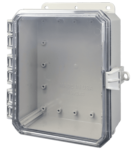 Integra Impact Series Polycarbonate Enclosure With Non - Metallic Locking Latch, Clear Cover, and Integrated Mounting Flange - Nema Supply