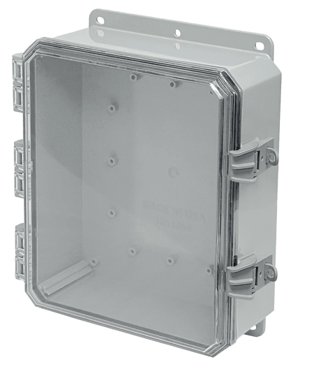 Integra Impact Series Polycarbonate Enclosure With Non - Metallic Locking Latch, Clear Cover, and Integrated Mounting Flange - Nema Supply