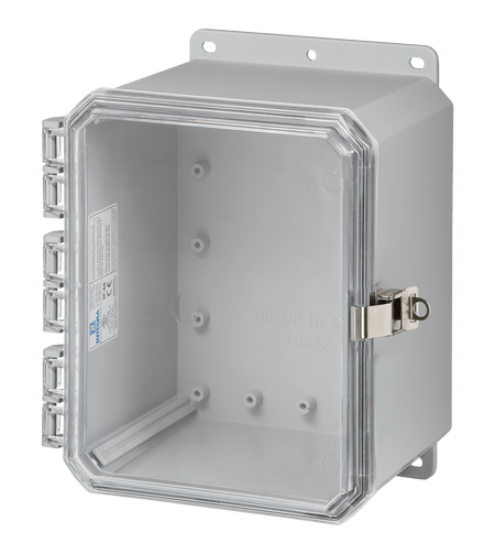 Integra Impact Series Polycarbonate Enclosure With Stainless Steel Locking Latch and Clear Cover - Nema Supply