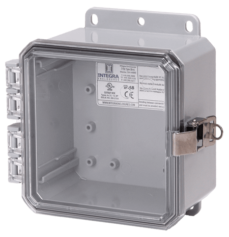 Integra Impact Series Polycarbonate Enclosure With Stainless Steel Locking Latch and Clear Cover - Nema Supply