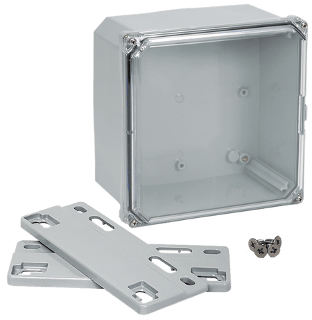 Integra Premium Series Polycarbonate Enclosure with Clear Screw Cover and Mounting Flange - Nema Supply