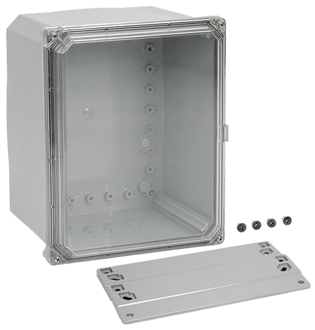 Integra Premium Series Polycarbonate Enclosure with Clear Screw Cover and Mounting Flange - Nema Supply