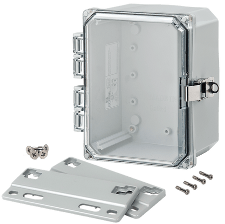 Integra Premium Series Polycarbonate Enclosure with Hinge Clear Locking Latch Cover and Mounting Flange - Nema Supply