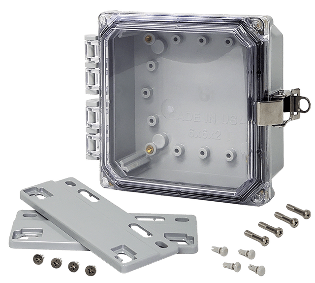 Integra Premium Series Polycarbonate Enclosure with Hinge Clear Locking Latch Cover and Mounting Flange - Nema Supply