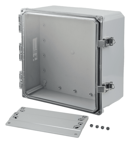 Integra Premium Series Polycarbonate Enclosure with Hinge Clear Locking Latch Cover and Mounting Flange - Nema Supply