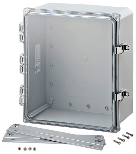Integra Premium Series Polycarbonate Enclosure with Hinge Clear Locking Latch Cover and Mounting Flange - Nema Supply