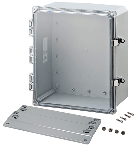 Integra Premium Series Polycarbonate Enclosure with Hinge Clear Locking Latch Cover and Mounting Flange - Nema Supply