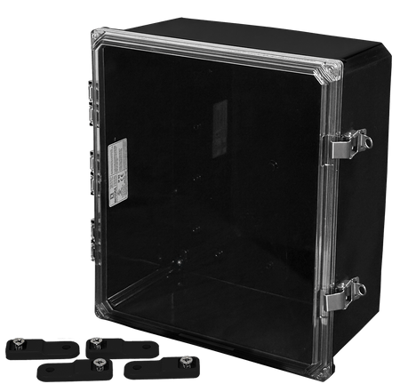 Integra Premium Series Polycarbonate Enclosure with Hinge Clear Locking Latch Cover (BLACK) - Nema Supply