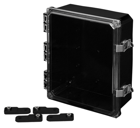 Integra Premium Series Polycarbonate Enclosure with Hinge Clear Locking Latch Cover (BLACK) - Nema Supply