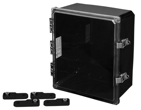 Integra Premium Series Polycarbonate Enclosure with Hinge Clear Locking Latch Cover (BLACK) - Nema Supply