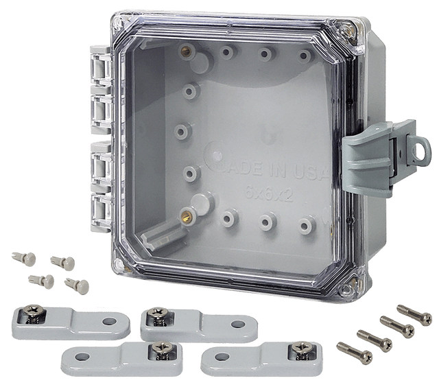 Integra Premium Series Polycarbonate Enclosure with Hinge Clear Non - Metallic Locking Latch Cover - Nema Supply