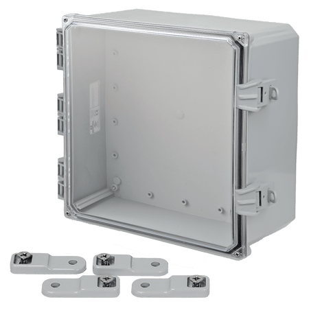 Integra Premium Series Polycarbonate Enclosure with Hinge Clear Non - Metallic Locking Latch Cover - Nema Supply