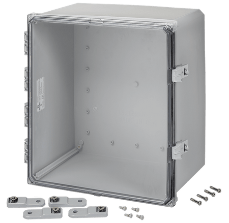 Integra Premium Series Polycarbonate Enclosure with Hinge Clear Non - Metallic Locking Latch Cover - Nema Supply