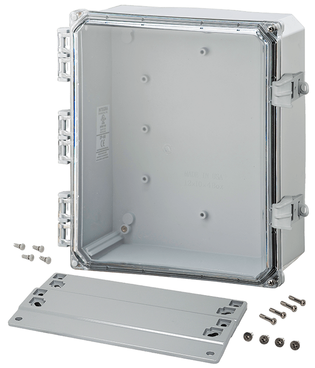 Integra Premium Series Polycarbonate Enclosure with Hinge Clear Non - Metallic Locking Latch Cover - Nema Supply