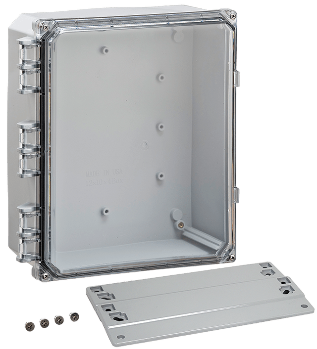 Integra Premium Series Polycarbonate Enclosure with Hinge Clear Screw Cover and Mounting Flange - Nema Supply