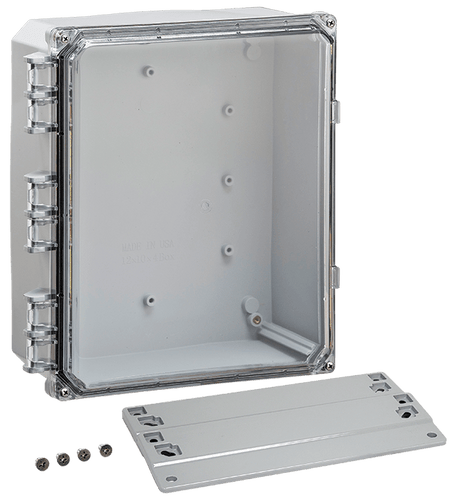 Integra Premium Series Polycarbonate Enclosure with Hinge Clear Screw Cover and Mounting Flange - Nema Supply