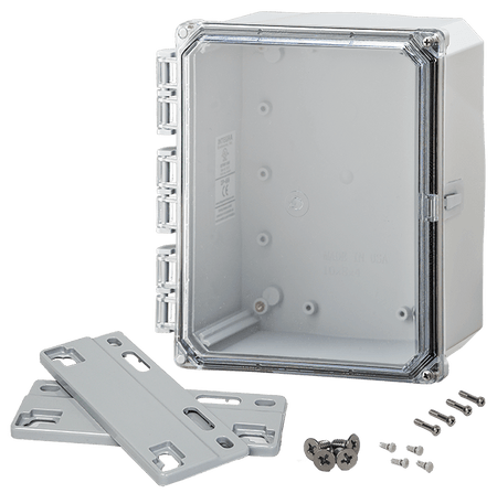 Integra Premium Series Polycarbonate Enclosure with Hinge Clear Screw Cover and Mounting Flange - Nema Supply