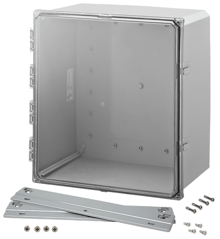 Integra Premium Series Polycarbonate Enclosure with Hinge Clear Screw Cover and Mounting Flange - Nema Supply
