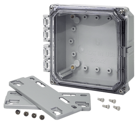Integra Premium Series Polycarbonate Enclosure with Hinge Clear Screw Cover and Mounting Flange - Nema Supply