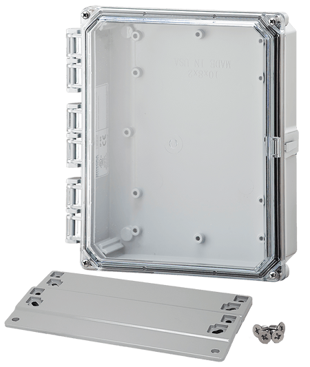Integra Premium Series Polycarbonate Enclosure with Hinge Clear Screw Cover and Mounting Flange - Nema Supply