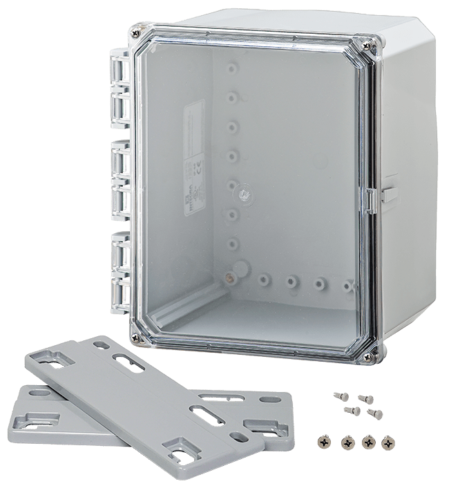 Integra Premium Series Polycarbonate Enclosure with Hinge Clear Screw Cover and Mounting Flange - Nema Supply