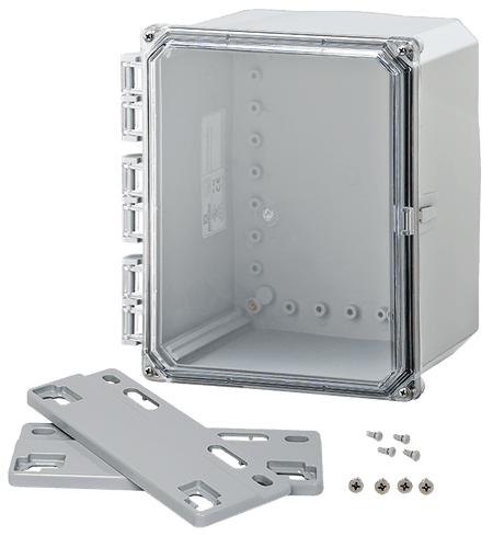 Integra Premium Series Polycarbonate Enclosure with Hinge Clear Screw Cover and Mounting Flange - Nema Supply